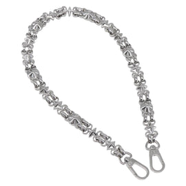 LOUIS VUITTON Chain Shoulder Strap metal 23.6"" Silver LV Auth 150647