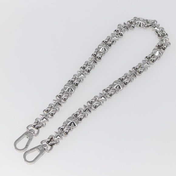 LOUIS VUITTON Chain Shoulder Strap metal 23.6"" Silver LV Auth 150647
