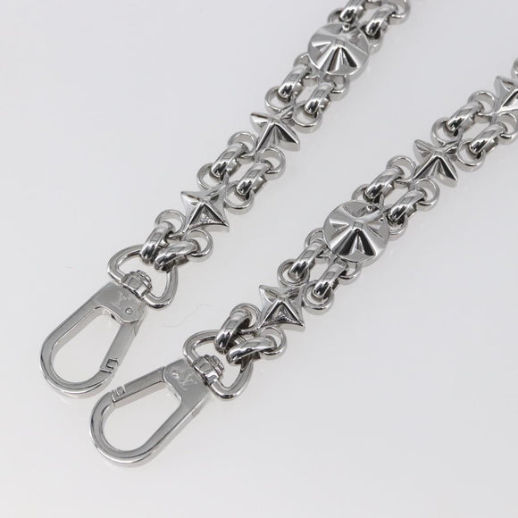 LOUIS VUITTON Chain Shoulder Strap metal 23.6"" Silver LV Auth 150647