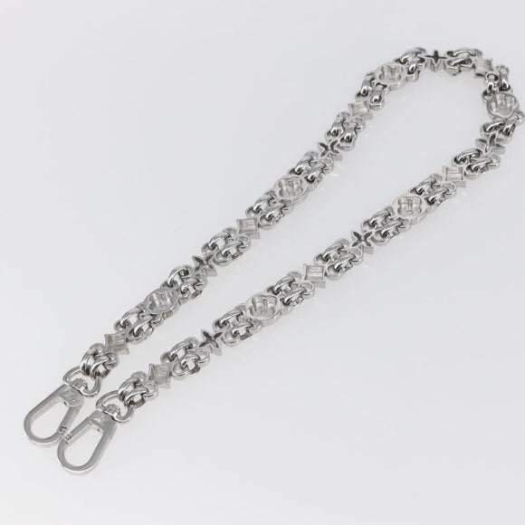 LOUIS VUITTON Chain Shoulder Strap metal 23.6"" Silver LV Auth 150647