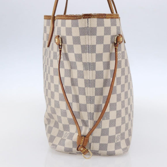 LOUIS VUITTON Damier Azur Neverfull MM Tote Bag N41605 LV Auth 150697