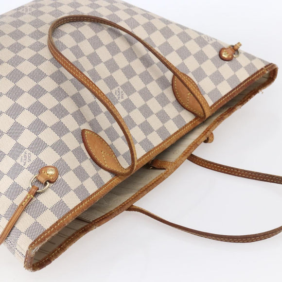 LOUIS VUITTON Damier Azur Neverfull MM Tote Bag N41605 LV Auth 150697