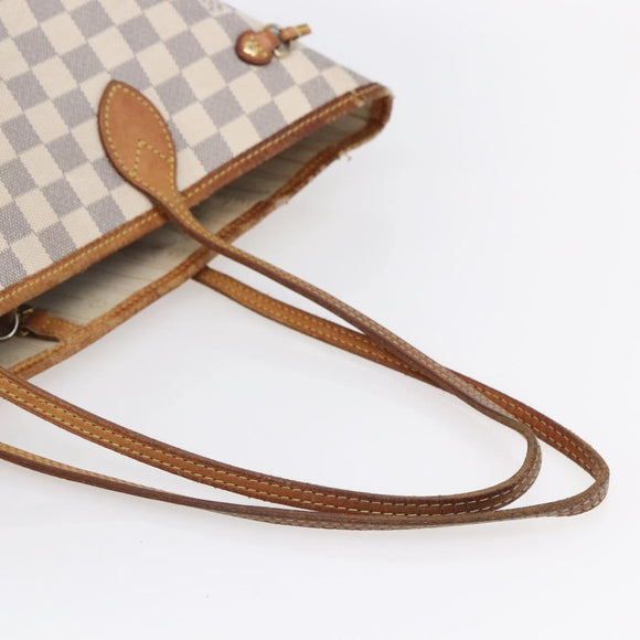 LOUIS VUITTON Damier Azur Neverfull MM Tote Bag N41605 LV Auth 150697