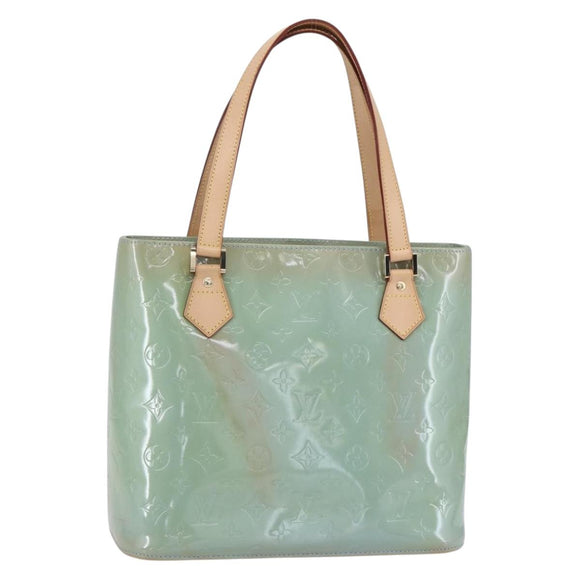 LOUIS VUITTON Monogram Vernis Houston Hand Bag Baby Blue M91005 LV Auth 150700
