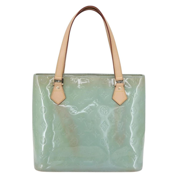 LOUIS VUITTON Monogram Vernis Houston Hand Bag Baby Blue M91005 LV Auth 150700