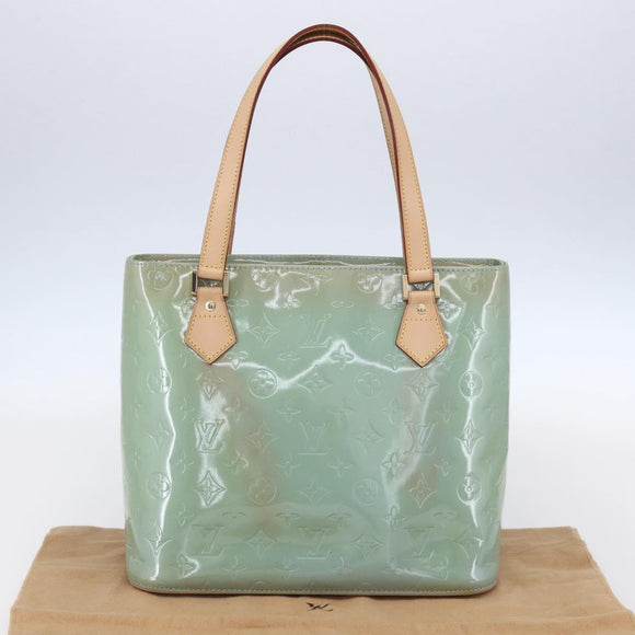 LOUIS VUITTON Monogram Vernis Houston Hand Bag Baby Blue M91005 LV Auth 150700