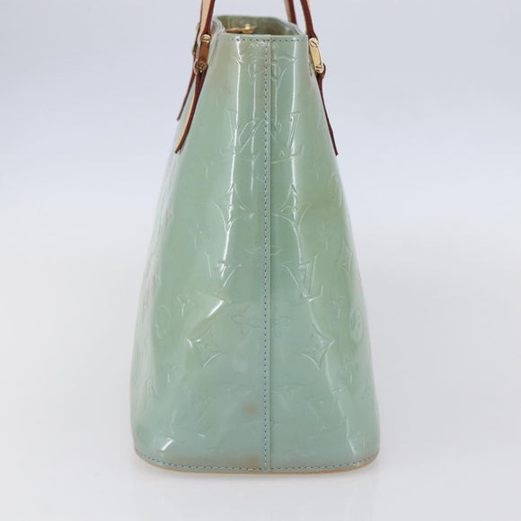 LOUIS VUITTON Monogram Vernis Houston Hand Bag Baby Blue M91005 LV Auth 150700