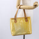 LOUIS VUITTON Monogram Vernis Houston Hand Bag Gris M91053 LV Auth 150701-23