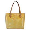 LOUIS VUITTON Monogram Vernis Houston Hand Bag Gris M91053 LV Auth 150702-13