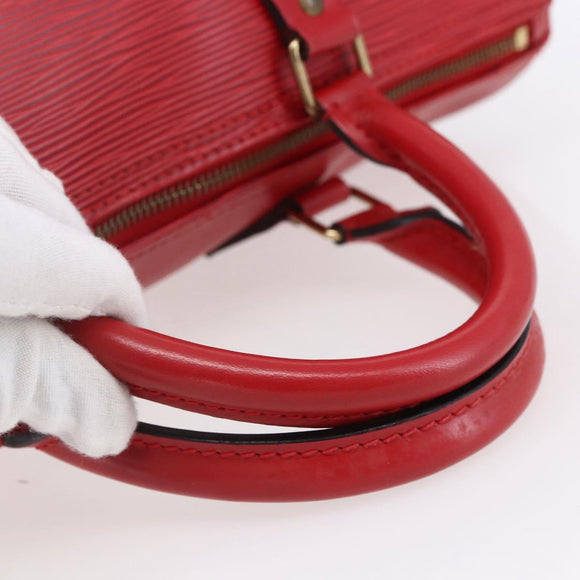 LOUIS VUITTON Epi Speedy 30 Hand Bag Castilian Red M43007 LV Auth 150715