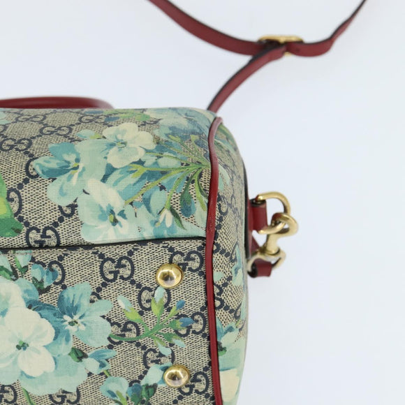 GUCCI GG Supreme Botanical Hand Bag PVC 2way Beige Gold 546314 Auth 150720