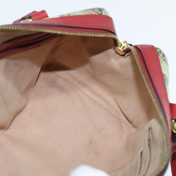 GUCCI GG Supreme Botanical Hand Bag PVC 2way Beige Gold 546314 Auth 150720