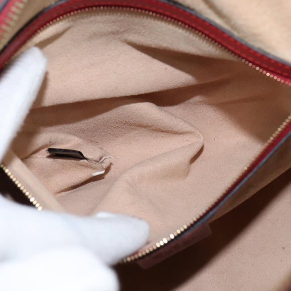 GUCCI GG Supreme Botanical Hand Bag PVC 2way Beige Gold 546314 Auth 150720