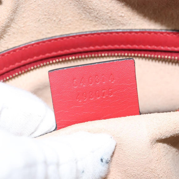 GUCCI GG Supreme Botanical Hand Bag PVC 2way Beige Gold 546314 Auth 150720