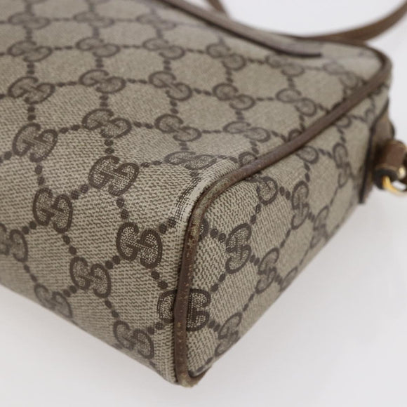 GUCCI GG Supreme Shoulder Bag PVC Leather Beige Gold 007 904 0014 Auth 150722