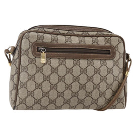 GUCCI GG Supreme Shoulder Bag PVC Leather Beige Gold 007 904 0014 Auth 150722