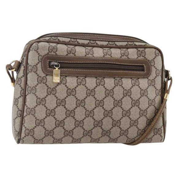 GUCCI GG Supreme Shoulder Bag PVC Leather Beige Gold 007 904 0014 Auth 150722