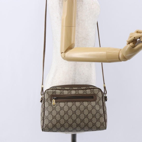 GUCCI GG Supreme Shoulder Bag PVC Leather Beige Gold 007 904 0014 Auth 150722