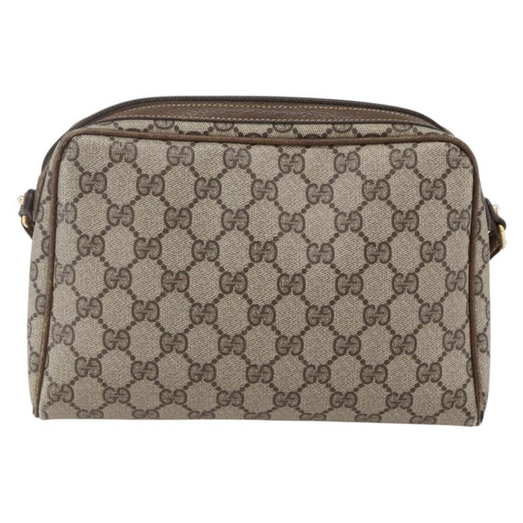 GUCCI GG Supreme Shoulder Bag PVC Leather Beige Gold 007 904 0014 Auth 150722