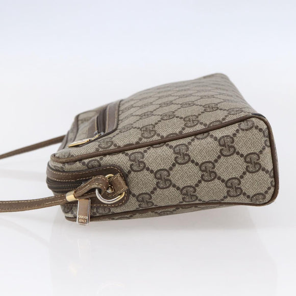 GUCCI GG Supreme Shoulder Bag PVC Leather Beige Gold 007 904 0014 Auth 150722