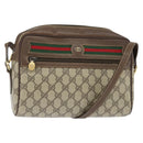 GUCCI GG Supreme Web Sherry Line Bag PVC Beige Gold 001 113 6472 Auth 150723-1