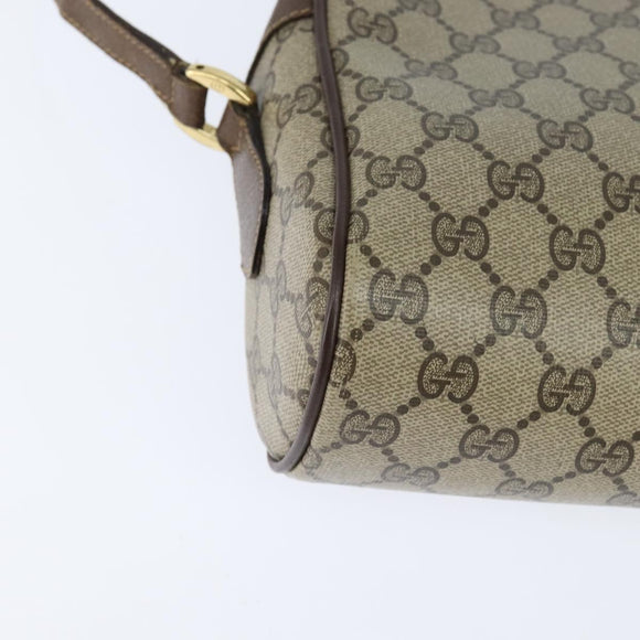 GUCCI GG Supreme Web Sherry Line Bag PVC Beige Gold 001 113 6472 Auth 150723