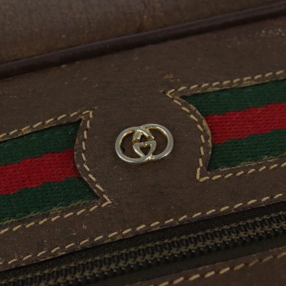 GUCCI GG Supreme Web Sherry Line Bag PVC Beige Gold 001 113 6472 Auth 150723