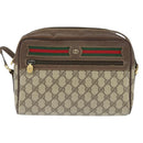 GUCCI GG Supreme Web Sherry Line Bag PVC Beige Gold 001 113 6472 Auth 150723-2