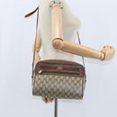 GUCCI GG Supreme Web Sherry Line Bag PVC Beige Gold 001 113 6472 Auth 150723-23