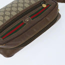 GUCCI GG Supreme Web Sherry Line Bag PVC Beige Gold 001 113 6472 Auth 150723-6