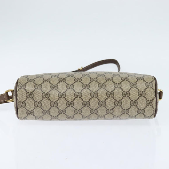 GUCCI GG Supreme Web Sherry Line Bag PVC Beige Gold 001 113 6472 Auth 150723