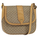 GUCCI Micro GG Supreme Shoulder Bag PVC Beige Gold Auth 150726-1