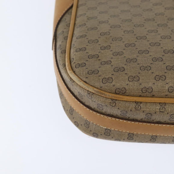 GUCCI Micro GG Supreme Shoulder Bag PVC Beige Gold Auth 150726