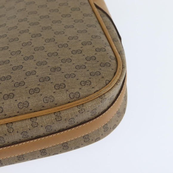 GUCCI Micro GG Supreme Shoulder Bag PVC Beige Gold Auth 150726