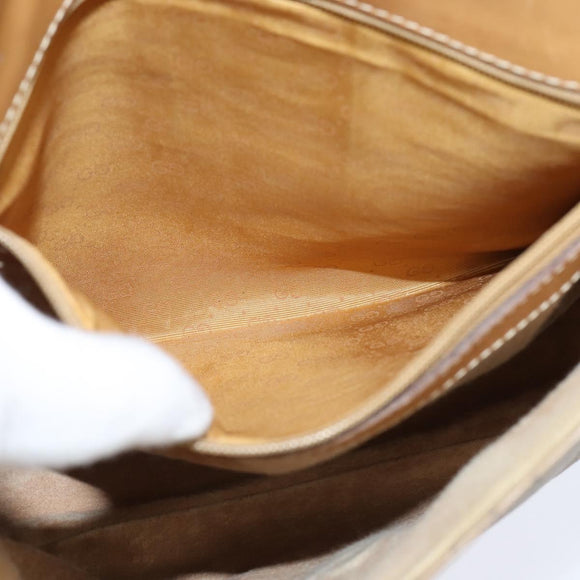 GUCCI Micro GG Supreme Shoulder Bag PVC Beige Gold Auth 150726