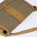 GUCCI Micro GG Supreme Shoulder Bag PVC Beige Gold Auth 150726-6
