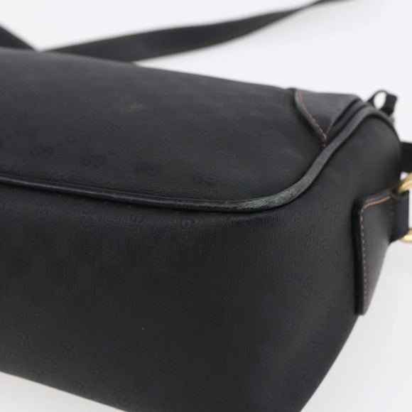 GUCCI Micro GG Supreme Shoulder Bag PVC Black Gold 001 37 0443 Auth 150727