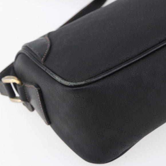 GUCCI Micro GG Supreme Shoulder Bag PVC Black Gold 001 37 0443 Auth 150727