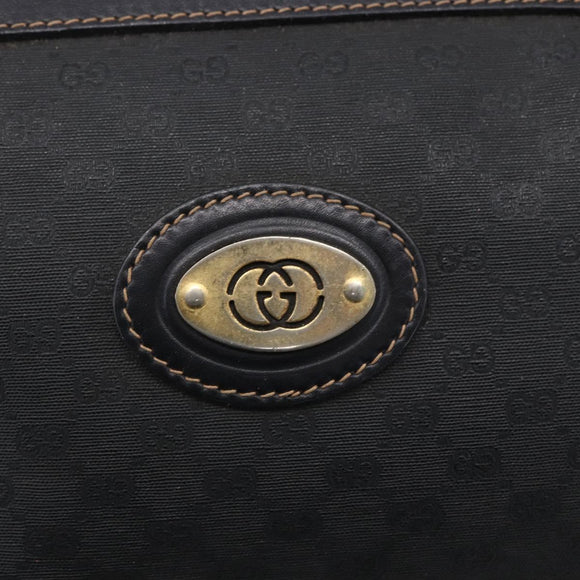 GUCCI Micro GG Supreme Shoulder Bag PVC Black Gold 001 37 0443 Auth 150727