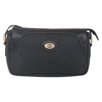 GUCCI Micro GG Supreme Shoulder Bag PVC Black Gold 001 37 0443 Auth 150727 - 0