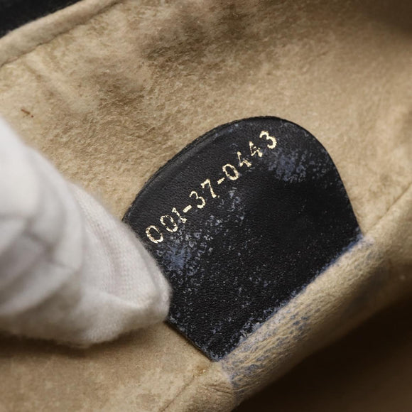 GUCCI Micro GG Supreme Shoulder Bag PVC Black Gold 001 37 0443 Auth 150727