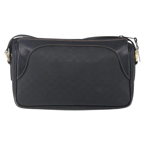 GUCCI Micro GG Supreme Shoulder Bag PVC Black Gold 001 37 0443 Auth 150727