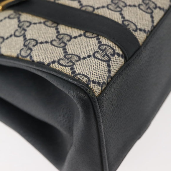 GUCCI GG Supreme Shoulder Bag PVC Navy Gold 000 46 4857 Auth 150729