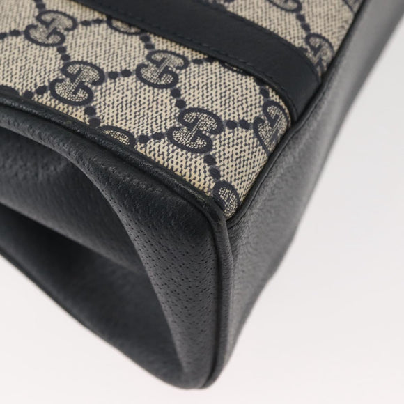 GUCCI GG Supreme Shoulder Bag PVC Navy Gold 000 46 4857 Auth 150729