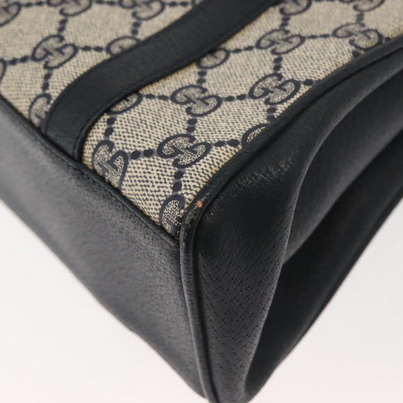 GUCCI GG Supreme Shoulder Bag PVC Navy Gold 000 46 4857 Auth 150729