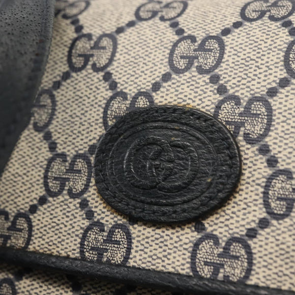 GUCCI GG Supreme Shoulder Bag PVC Navy Gold 000 46 4857 Auth 150729