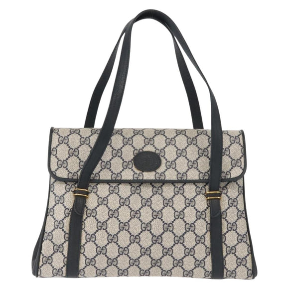 GUCCI GG Supreme Shoulder Bag PVC Navy Gold 000 46 4857 Auth 150729