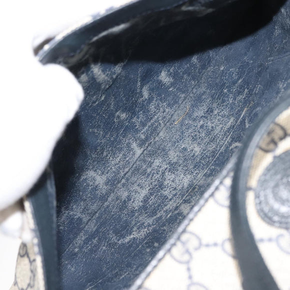 GUCCI GG Supreme Shoulder Bag PVC Navy Gold 000 46 4857 Auth 150729