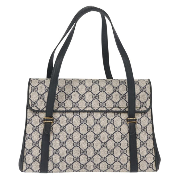 GUCCI GG Supreme Shoulder Bag PVC Navy Gold 000 46 4857 Auth 150729