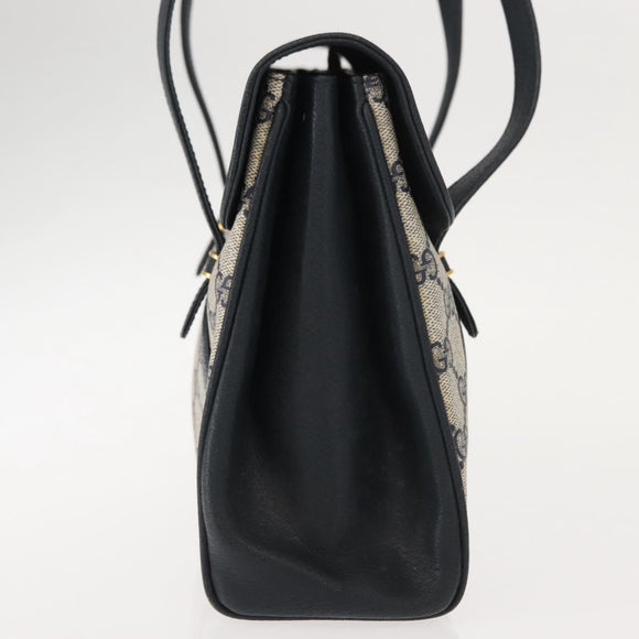 GUCCI GG Supreme Shoulder Bag PVC Navy Gold 000 46 4857 Auth 150729